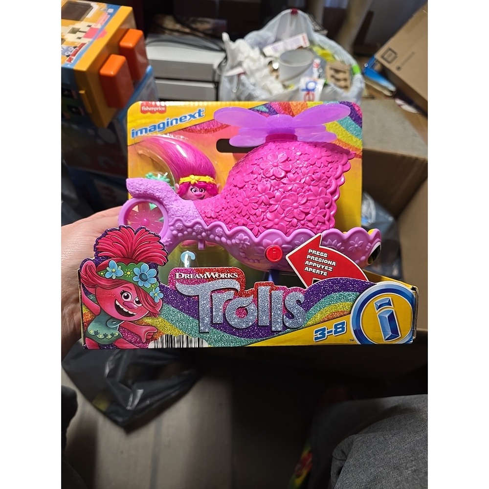 Fisher Price Imaginext Dreamworks Trolls Helicopter Toy Poppy Copter New Set